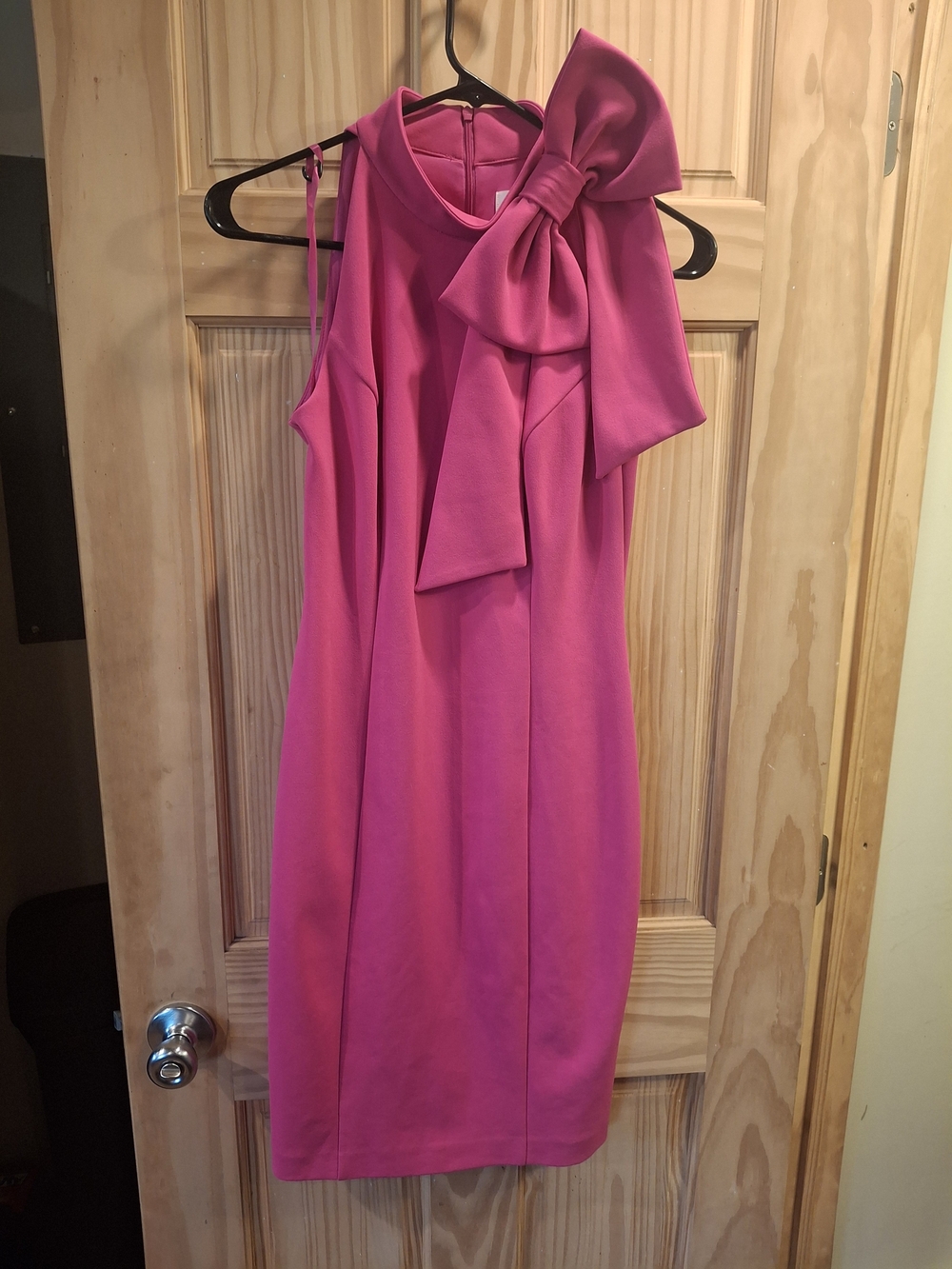 Eliza J Fuchsia Halter Top Dress w/ Large Bow